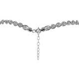 Eros Milano Necklaces Default Title / Silver Saturn Bead Necklace in Rhodium Overlay