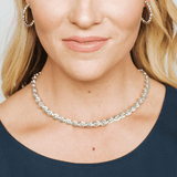 Eros Milano Necklaces Default Title / Silver Saturn Bead Necklace in Rhodium Overlay