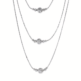 Eros Milano Necklaces Default Title / Silver Sirius 3-Strand Ball Necklace, Sterling Silver with Rhodium Finish