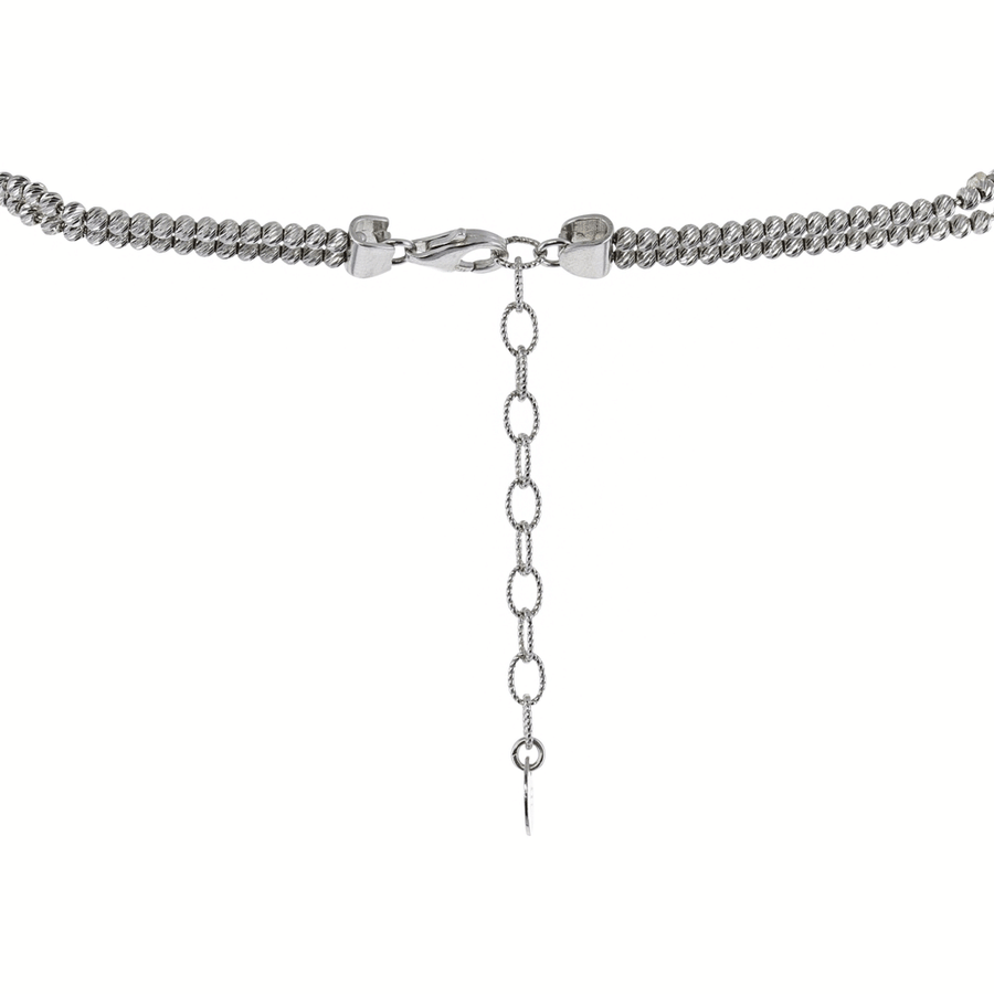 Eros Milano Necklaces Default Title / Silver Sirius 7-Strand Italian Bead Statement Necklace with Rhodium Overlay