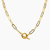 Eros Milano Necklaces Gold Alessia Paperclip Toggle Necklace