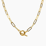 Eros Milano Necklaces Gold Alessia Paperclip Toggle Necklace