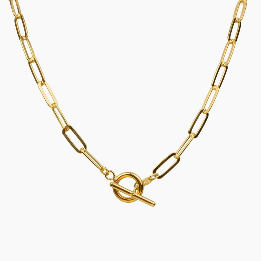 Eros Milano Necklaces Gold Alessia Paperclip Toggle Necklace