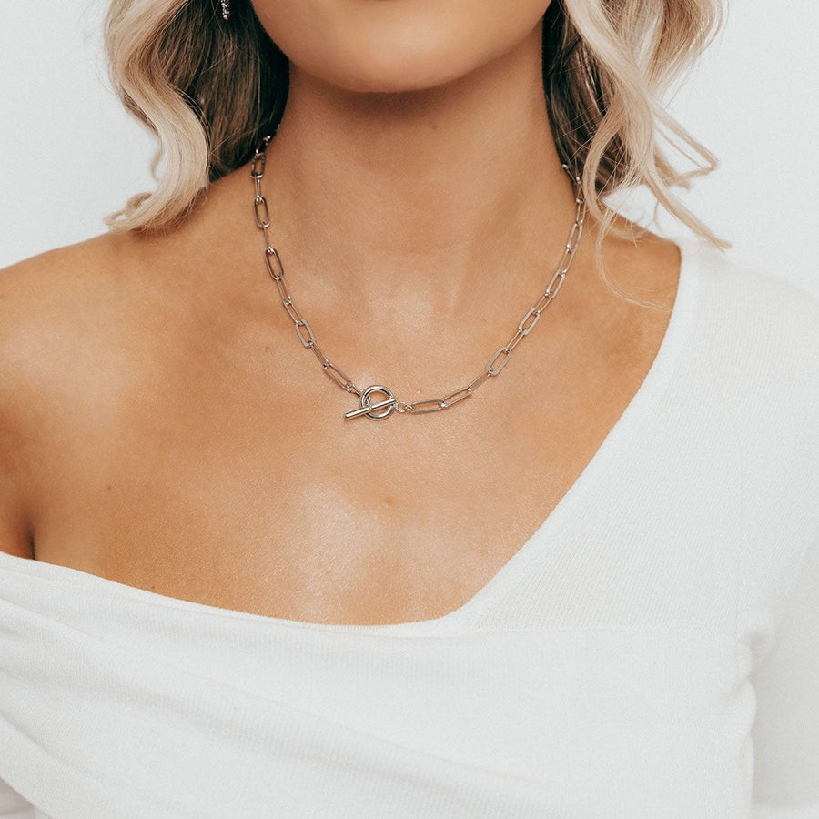 Eros Milano Necklaces Silver Alessia Paperclip Toggle Necklace (Silver)