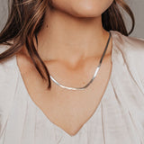 Eros Milano Necklaces Silver Hera 3mm Herringbone Necklace (Silver)