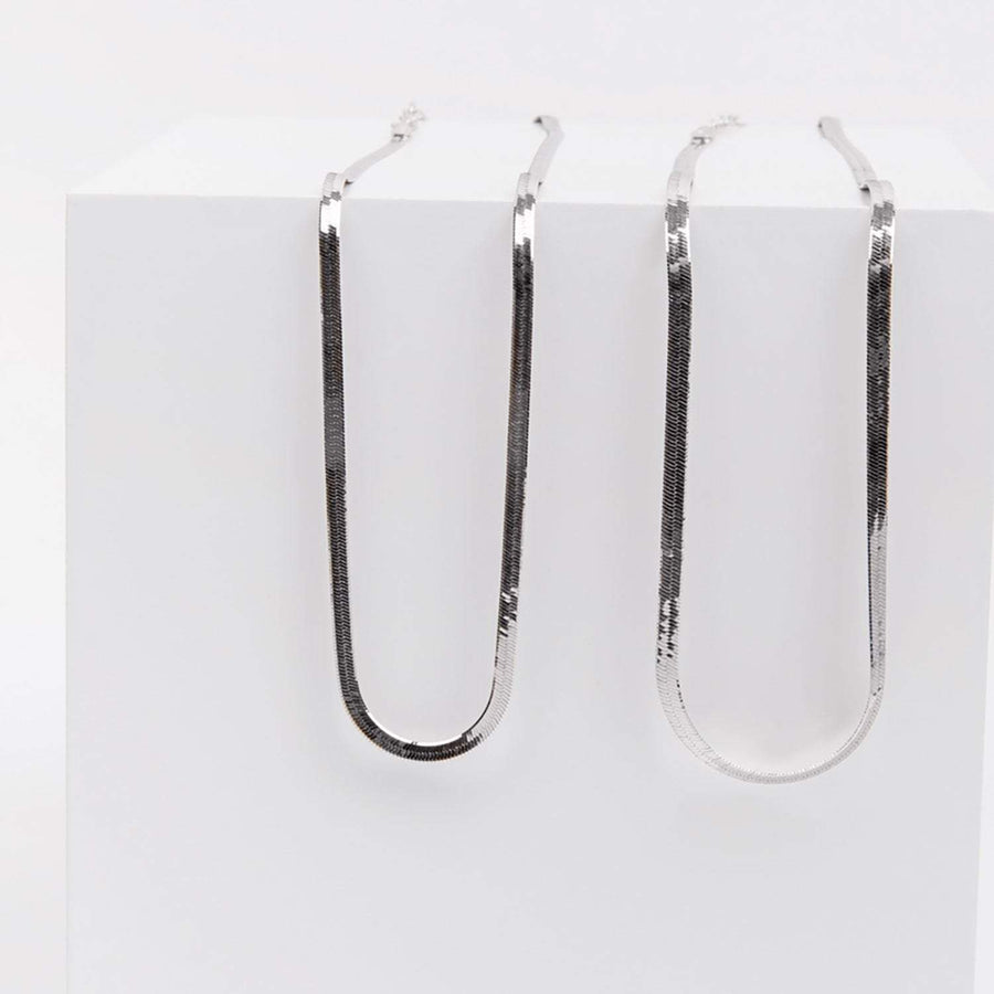Eros Milano Necklaces Silver Hera 3mm Herringbone Necklace (Silver)