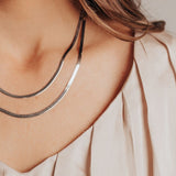 Eros Milano Necklaces Silver Hera 3mm Herringbone Necklace (Silver)