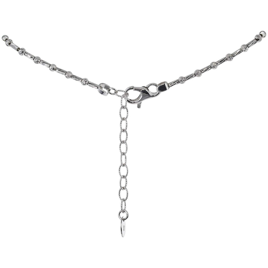 Eros Milano Necklaces Silver Lunar Bead Necklace in Rhodium Overlay