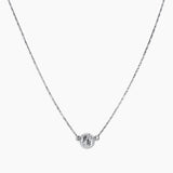 Eros Milano Necklaces Silver Sirius Single Ball Necklace with Rhodium Overlay