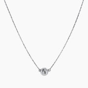Eros Milano Necklaces Silver Sirius Single Ball Necklace with Rhodium Overlay