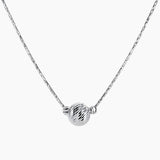 Eros Milano Necklaces Silver Sirius Single Ball Necklace with Rhodium Overlay