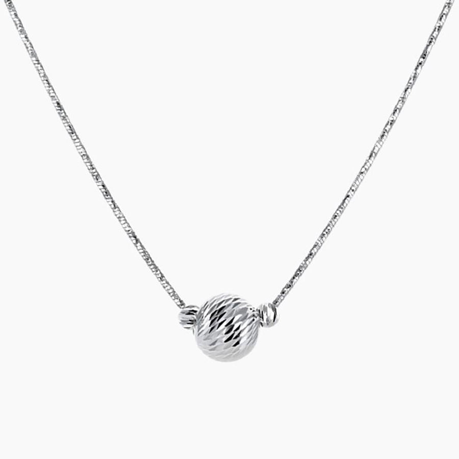 Eros Milano Necklaces Silver Sirius Single Ball Necklace with Rhodium Overlay