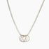 Eros Milano Necklaces tri-color 3-Ring Necklace with Gold, Rose Gold, and Rhodium Overlay