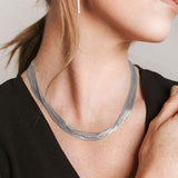 Eros Milano Necklaces Tri-Color Radiance 20-Strand Necklace in Sterling Silver