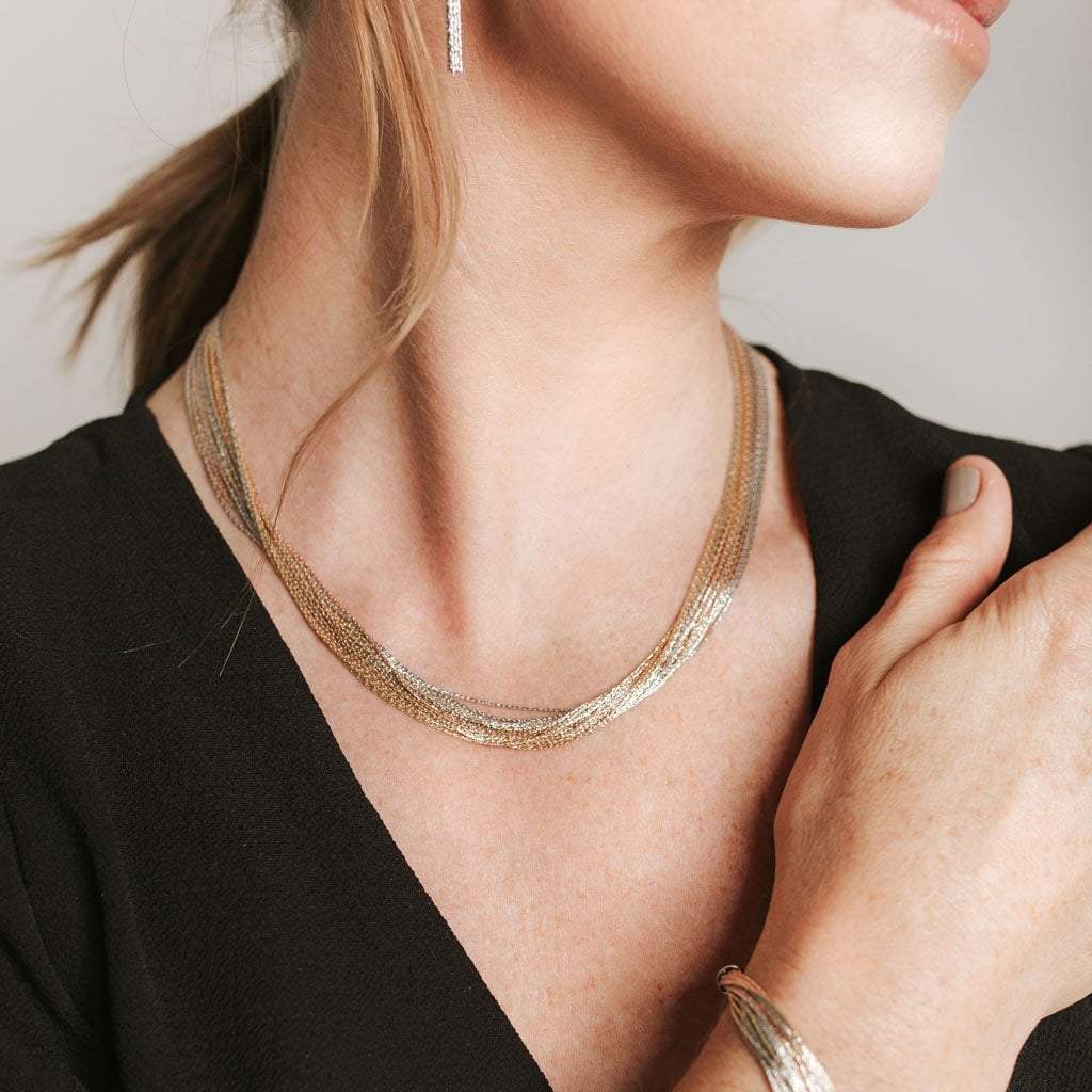 Tri color necklace online