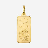 Eros Milano Pendants Aquarius Zodiac Rectangle Pendant (Gold)
