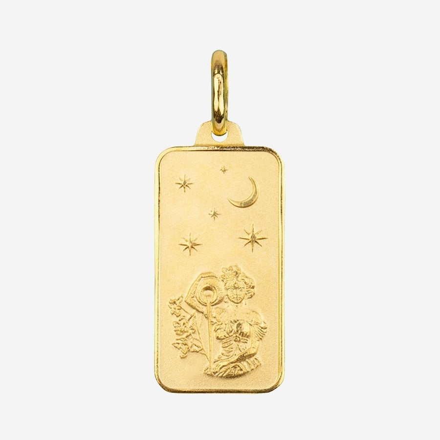 Eros Milano Pendants Aquarius Zodiac Rectangle Pendant (Gold)