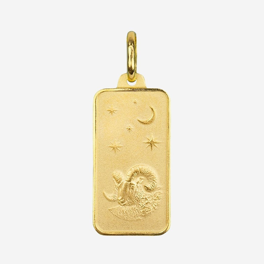 Eros Milano Pendants Aries Zodiac Rectangle Pendant (Gold)