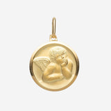 Eros Milano Pendants Gold Guardian Angel Medallion in 18k Gold Vermeil