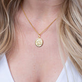 Eros Milano Pendants Guardian Angel Medallion in 18k Gold Vermeil