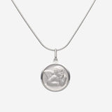 Eros Milano Pendants Guardian Angel Medallion in Sterling Silver