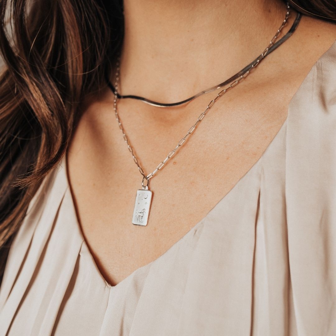 Sterling silver shop rectangle pendant