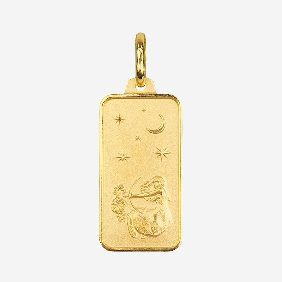 Eros Milano Pendants Sagittarius Zodiac Rectangle Pendant (Gold)