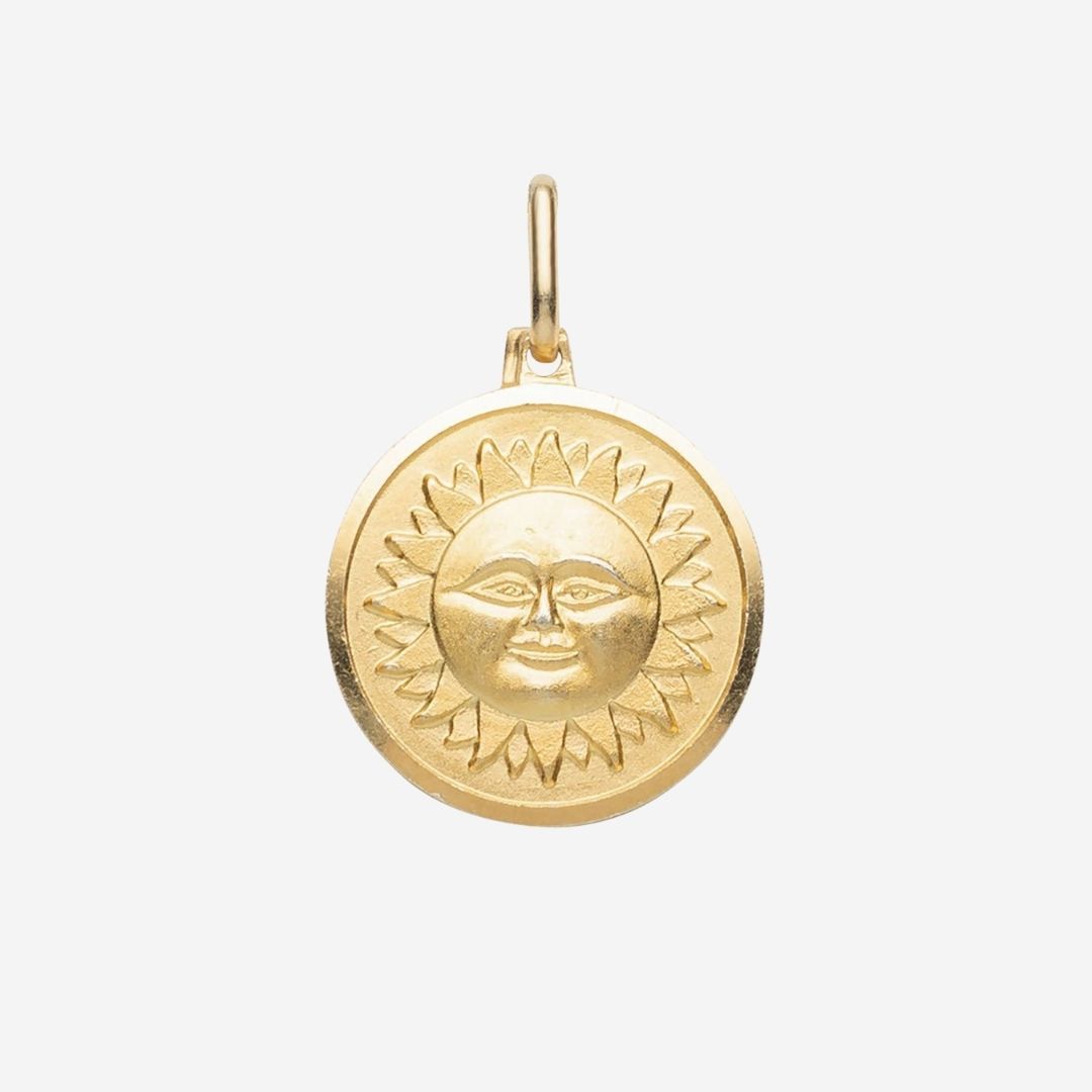 Sun & Moon Reversible Medallion in Gold Vermeil
