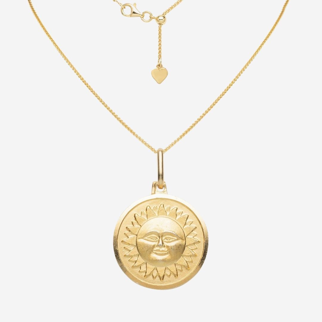 Sun & Moon Reversible Medallion in Gold Vermeil