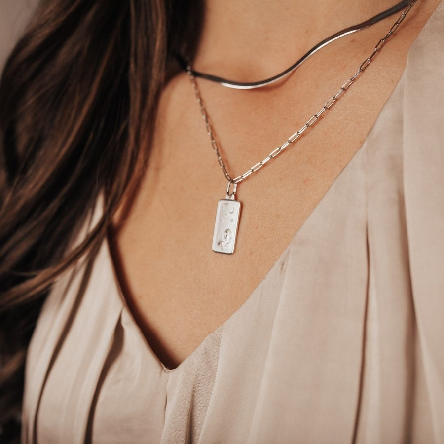 Eros Milano Pendants Virgo Virgo Rectangle Pendant in Sterling Silver