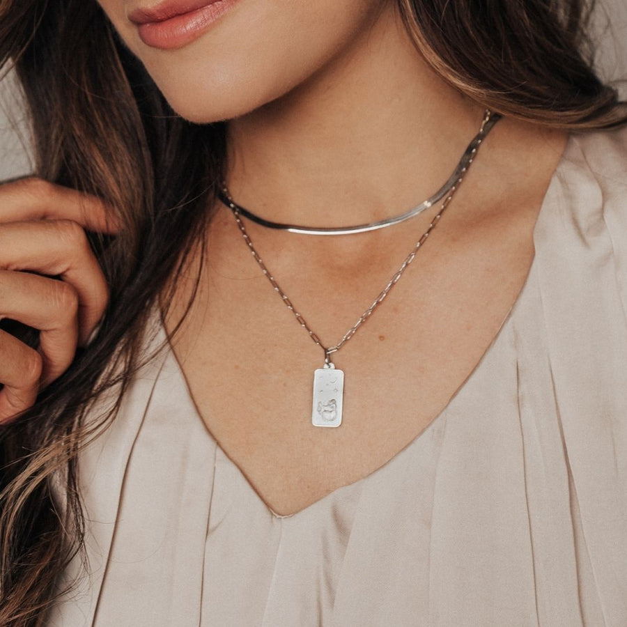 Eros Milano Pendants Zodiac Rectangle Pendant in Sterling Silver