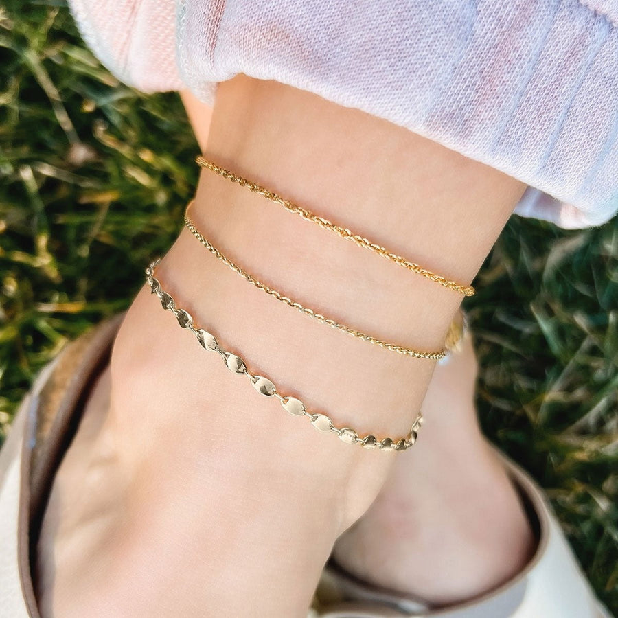 Eros Milano Sets Confetti Gold Layering Anklet Set