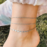 Eros Milano Sets Confetti Silver Layering Anklet Set