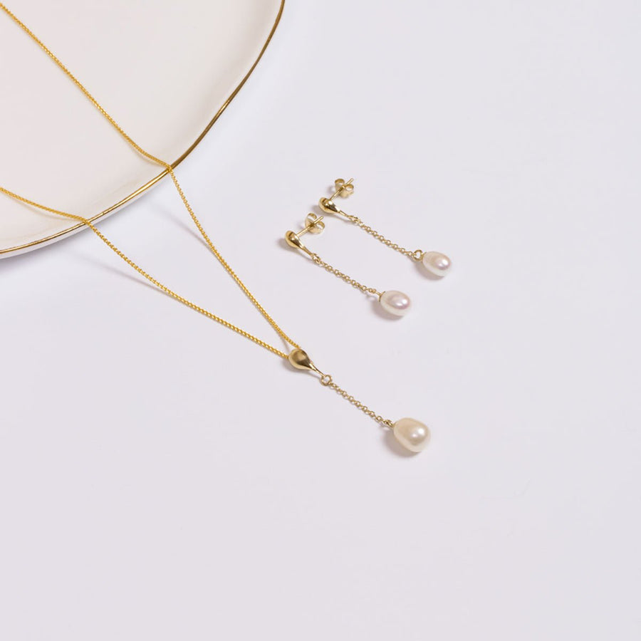 Eros Milano Sets Freshwater Pearl Drop Necklace & Earring Set