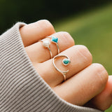 Eros Milano Sets Roma Turquoise & Freshwater Pearl Ring Stack