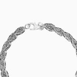 Marcasite Collection Bracelets Silver / Black Marcasite Rounded-Leaf Detail Bracelet