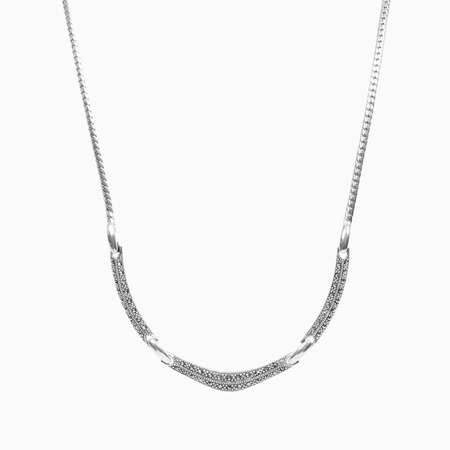 Marcasite Collection Necklaces Silver / Black Marcasite & Sterling Silver Necklace