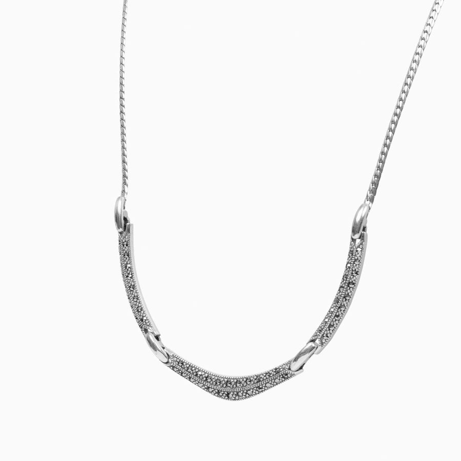 Marcasite Collection Necklaces Silver / Black Marcasite & Sterling Silver Necklace