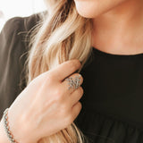 Marcasite Collection Rings Marcasite Leaf Ring in Sterling Silver