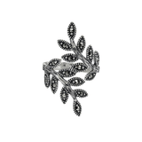 Marcasite Collection Rings Marcasite Leaf Ring in Sterling Silver
