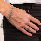 Marcasite Collection Rings Marcasite Ribbon Ring in Sterling Silver with Amethyst Detail