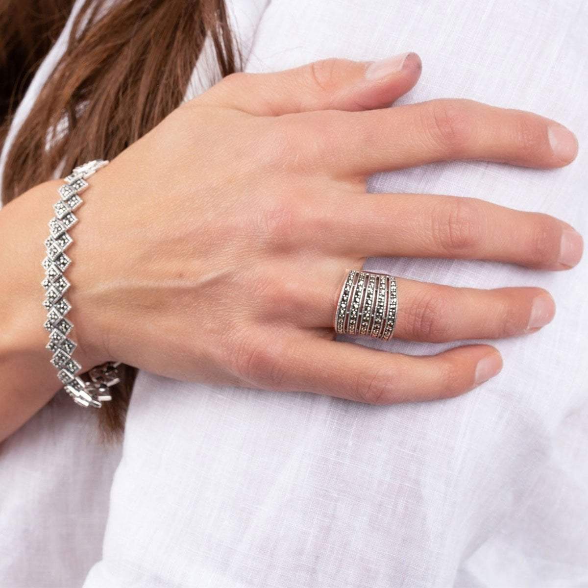 Marcasite discount wedding rings