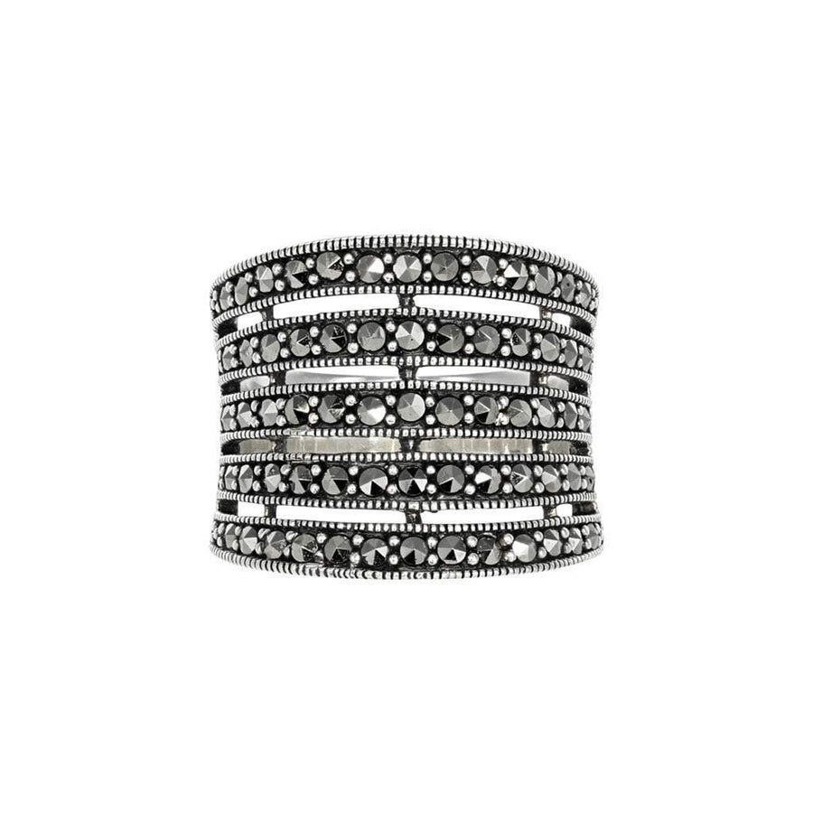 Marcasite Collection Rings Sterling & Marcasite Curved Ring