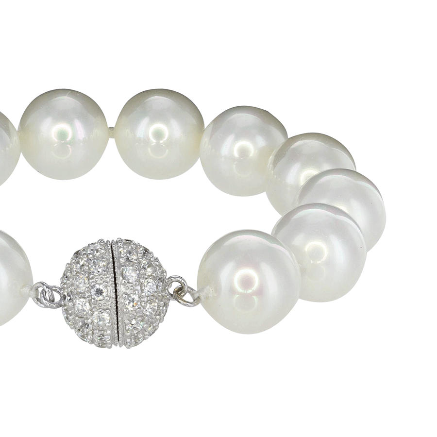 Masami Pearls Bracelets Default Title / White Masami 7" South Sea Shell Pearl Bracelet with Crystal Clasp (White)