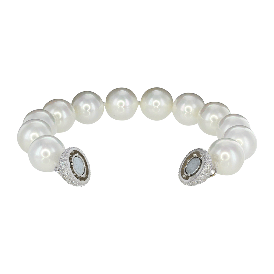 Masami Pearls Bracelets Default Title / White Masami 7" South Sea Shell Pearl Bracelet with Crystal Clasp (White)