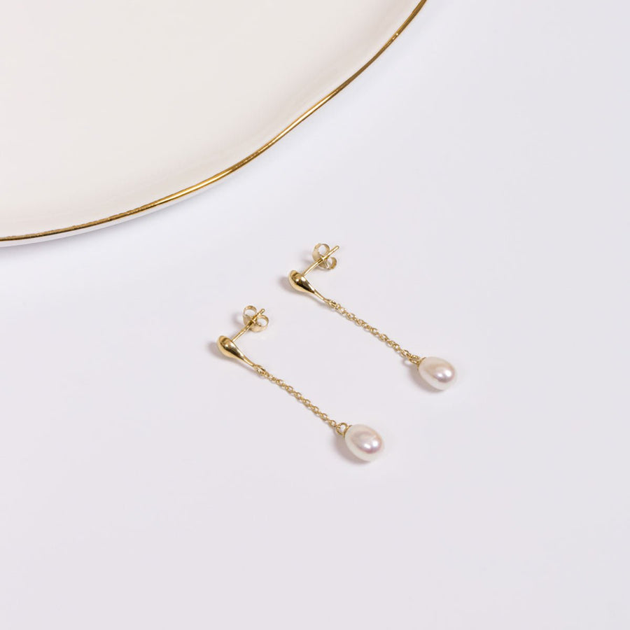 Masami Pearls Earrings Gold Freshwater Pearl Drop Earrings (Gold)