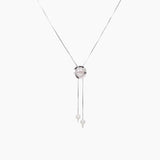 Masami Pearls Necklaces White Freshwater Pearl Bolo Necklace in Detailed Sterling Silver