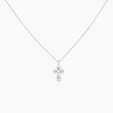 Masami Pearls Pendants Pendant + Chain Swirl Cross Pendant Decorated with Crystal & Freshwater Pearl