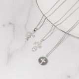 Masami Pearls Pendants Swirl Cross Pendant Decorated with Crystal & Freshwater Pearl