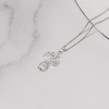 Masami Pearls Pendants Swirl Cross Pendant Decorated with Crystal & Freshwater Pearl